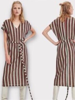 Zara Knit striped sparkle dress